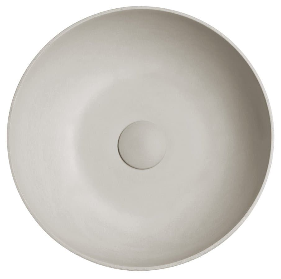 FORMIGO umywalka betonowa nablatowa, średnica 39cm, piaskowy