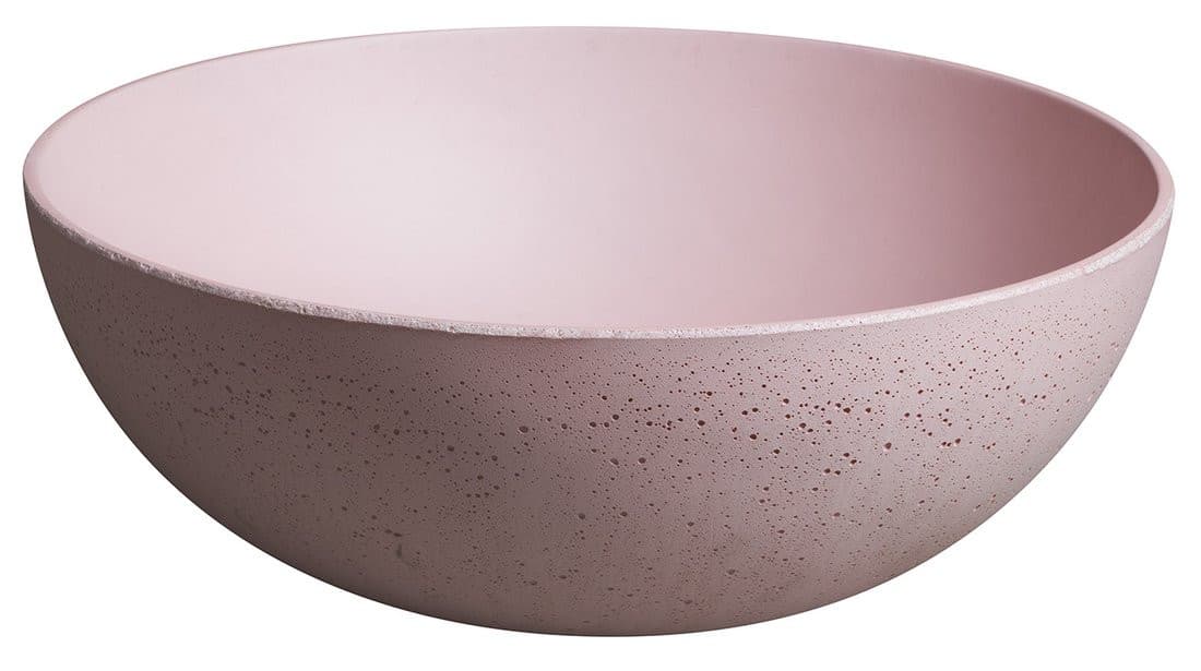 FORMIGO umywalka betonowa nablatowa, średnica 39cm, różowy