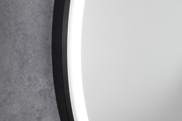 KADRIS okrągłe lustro z LED 60 cm czarny mat