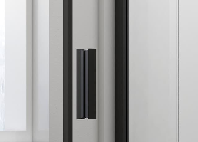 EASY BLACK drzwi prysznicowe obrotowe 760-900mm, szkło czyste