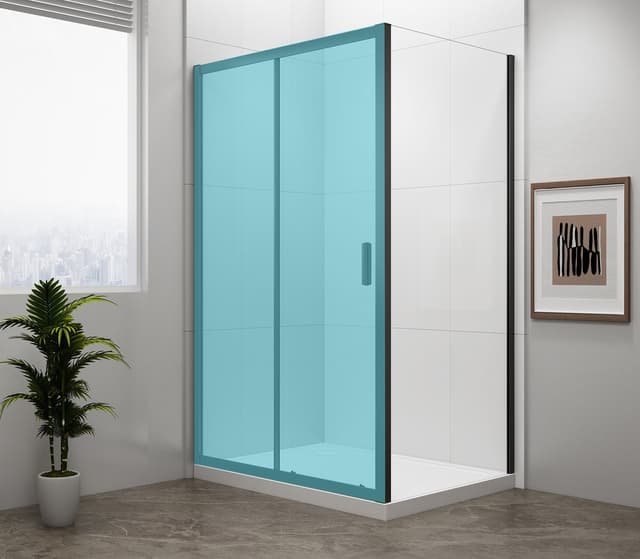EASY BLACK ścianka boczna 700mm szkło czyste czarny mat