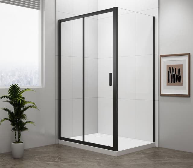 EASY BLACK ścianka boczna 700mm szkło czyste czarny mat