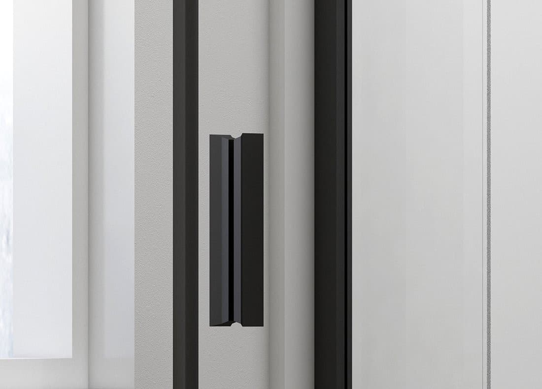 EASY BLACK drzwi prysznicowe obrotowe 880-1020mm, szkło czyste