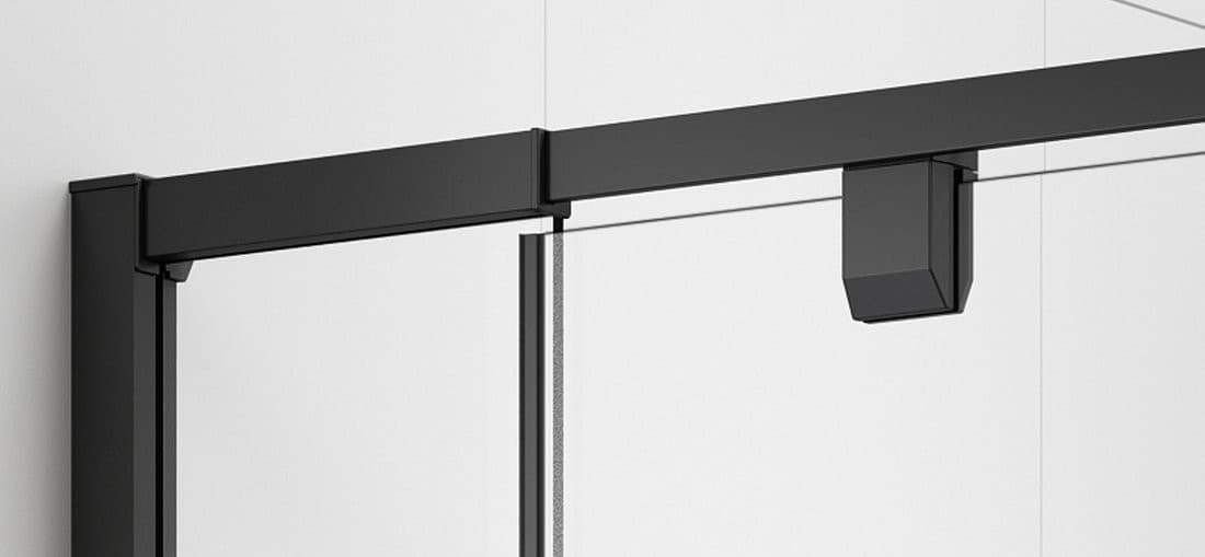 EASY BLACK drzwi prysznicowe obrotowe 880-1020mm, szkło czyste