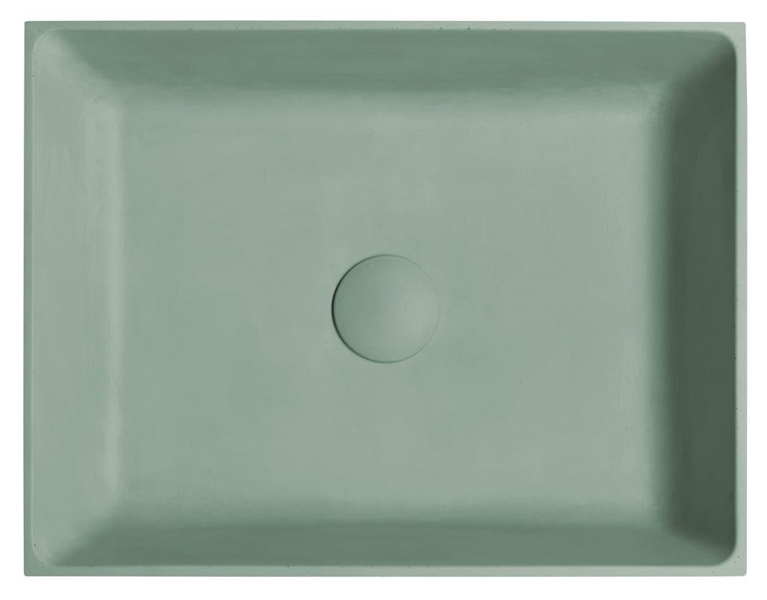 FORMIGO umywalka betonowa nablatowa, 47,5x36,5cm, zielony
