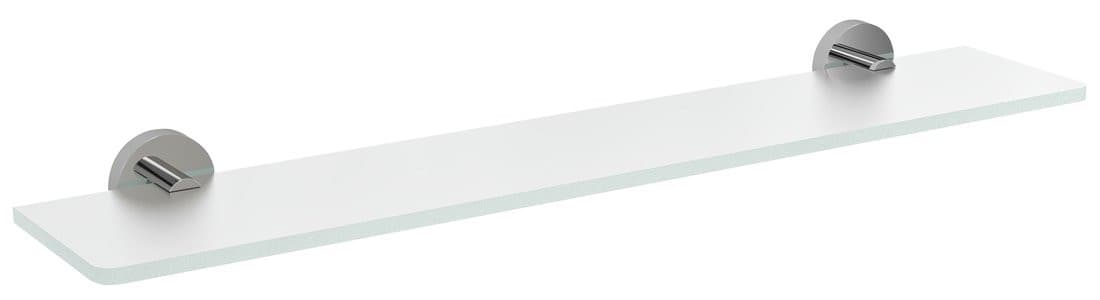 X-ROUND półka szklana 500mm chrom szkło mleczne