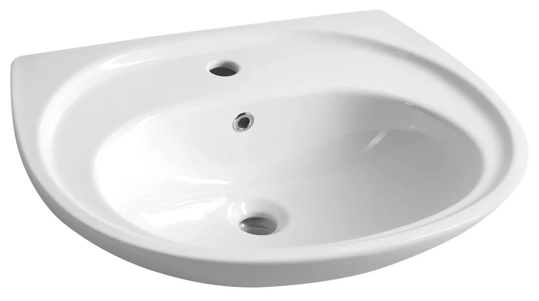 Umywalka ceramiczna półokrągła 60x48 cm biała