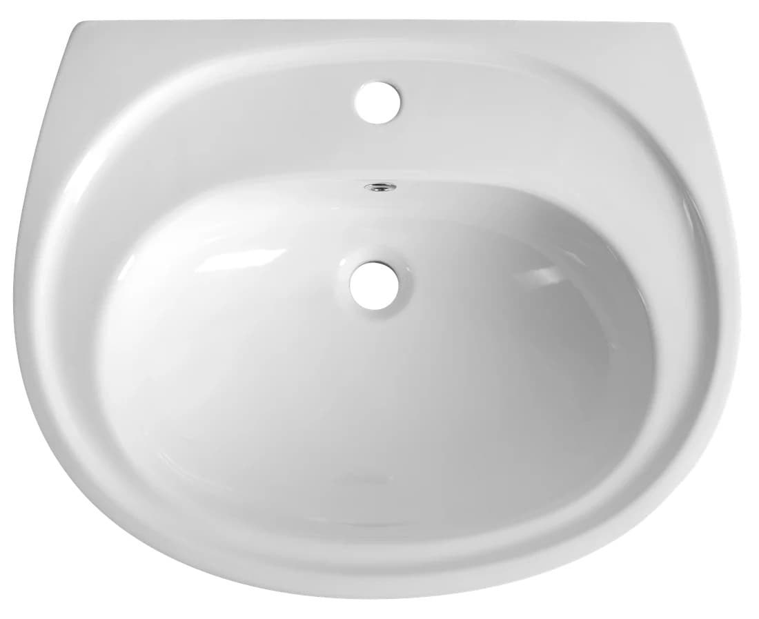 Umywalka ceramiczna półokrągła 60x48 cm biała