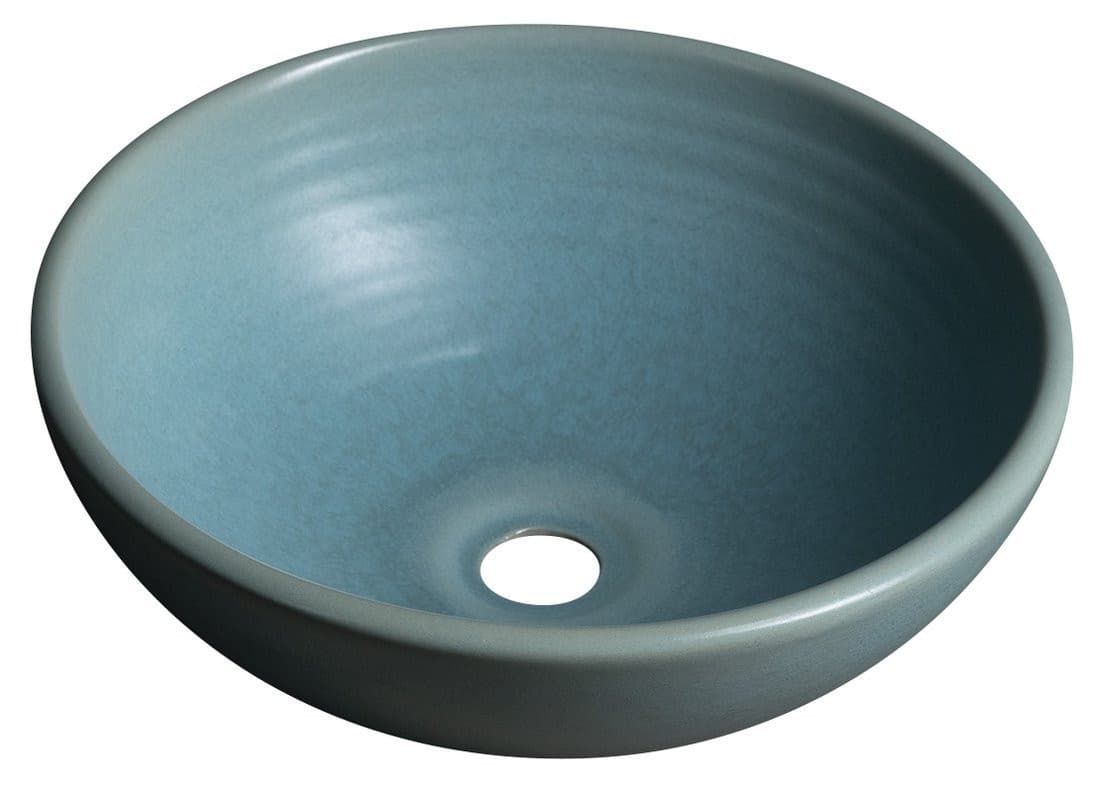 ATTILA umywalka ceramiczna nablatowa, okrągła turkusowa, średnica 43cm