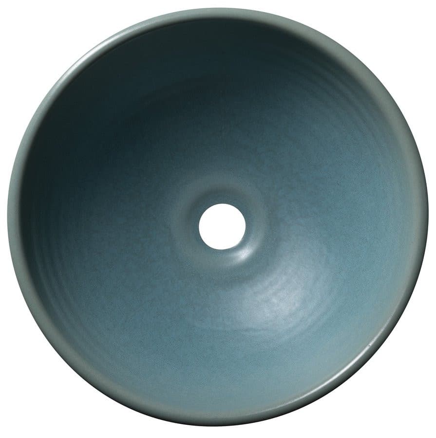 ATTILA umywalka ceramiczna nablatowa, okrągła turkusowa, średnica 43cm