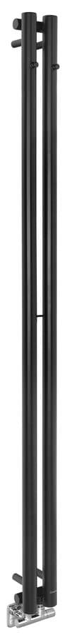 PILON grzejnik łazienkowy 122x1800mm z 2 wieszakami, czarny matowy