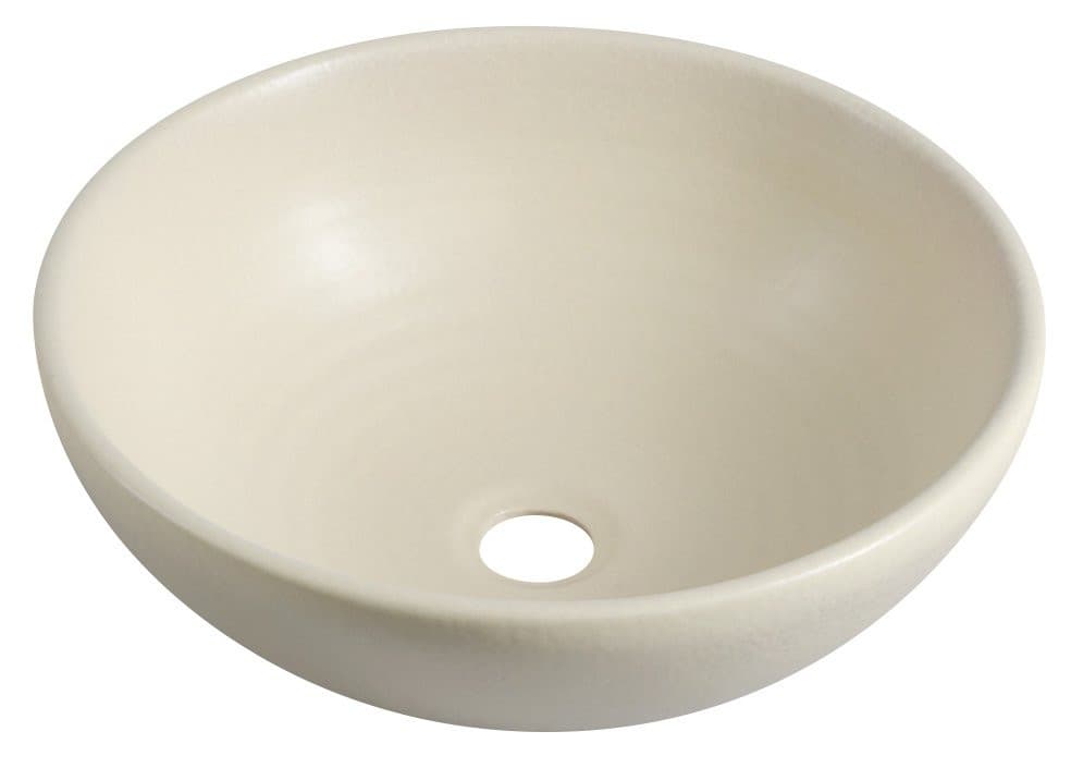 ATTILA umywalka ceramiczna, o średnicy 43 cm, w kolorze kości słoniowej
