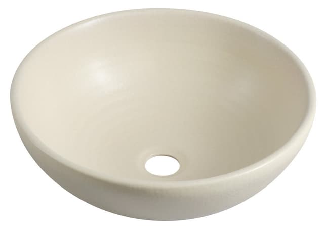 ATTILA umywalka ceramiczna, o średnicy 43 cm, w kolorze kości słoniowej
