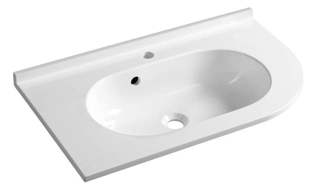 Umywalka narożna PULSE 75x45cm kompozytowa lewa biała