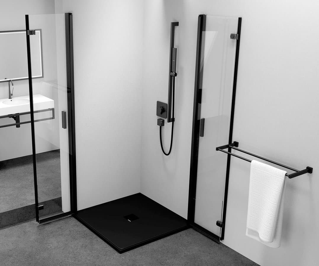 ZOOM BLACK kabina prysznicowa 900x900mm z wejściem narożnym