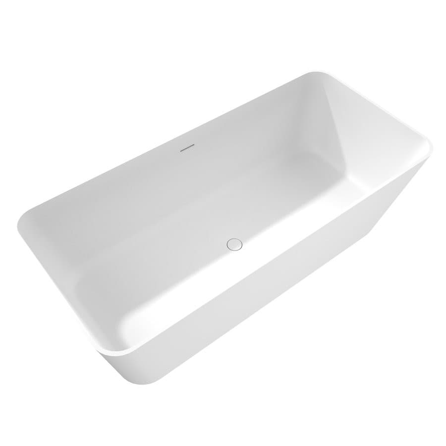 Wanna wolnostojąca LEYLA 170x78x55cm z Solid Surface, biały mat