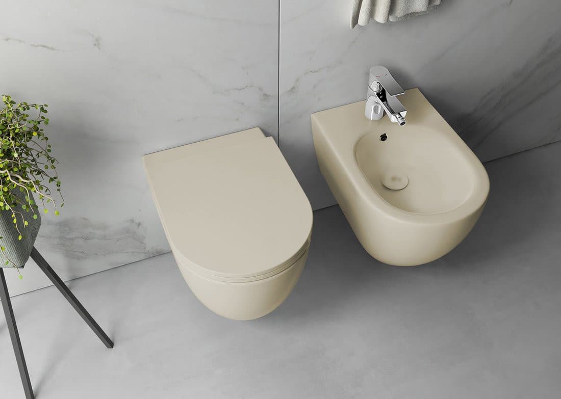 INFINITY wiszący bidet 36,5x53 cm, beżowy