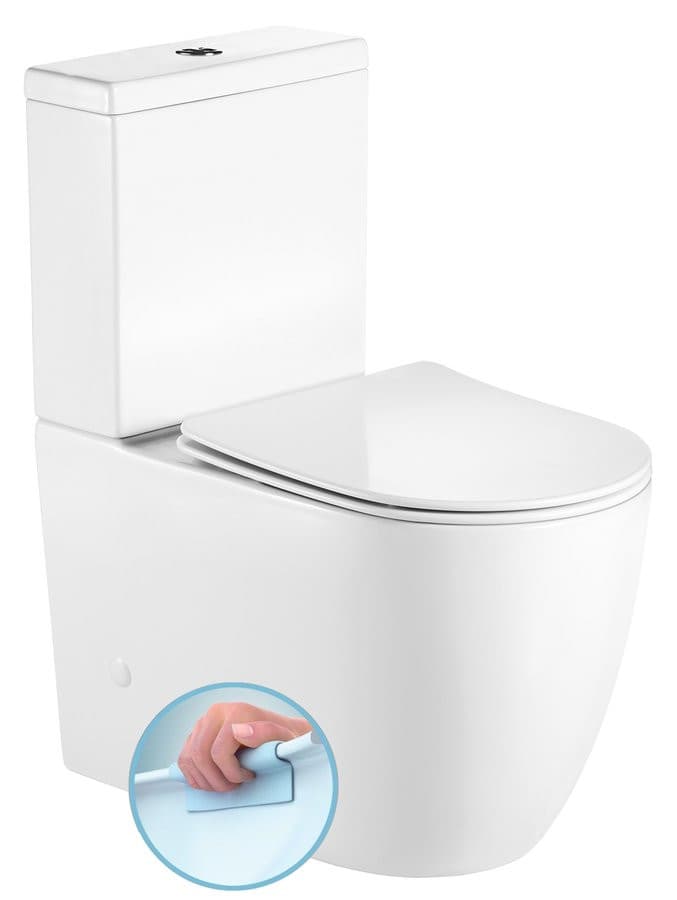 INFINITY RIMLESS kompletny kompakt WC biały odpływ poziomy/pionowy