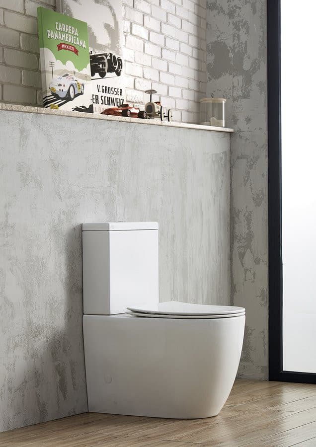 INFINITY RIMLESS kompletny kompakt WC biały odpływ poziomy/pionowy