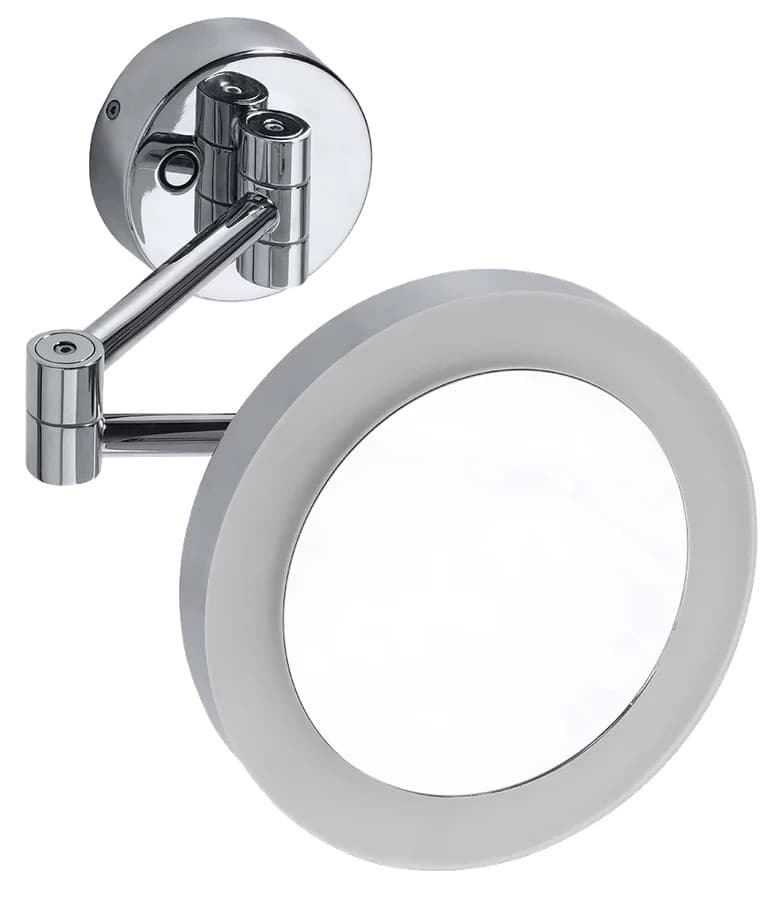 X-ROUND wiszące lusterko kosmetyczne LED, średnica 200mm, chrom