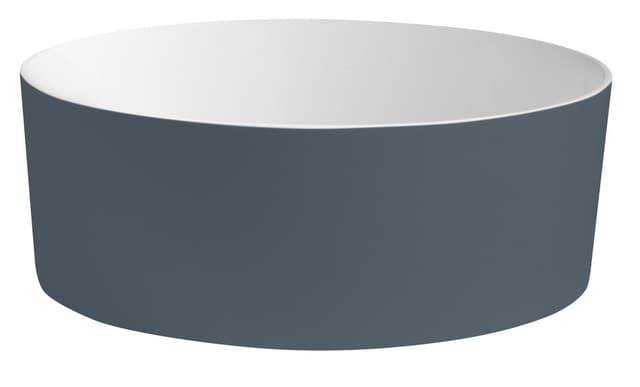 Umywalka nablatowa THIN 38 cm Solid Surface okrągła biała mat