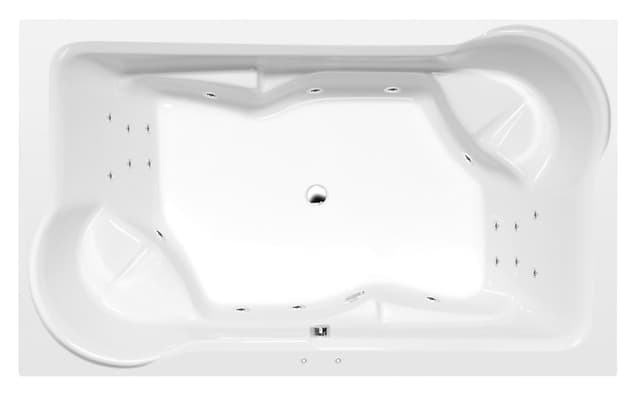 DUO wanna z hydromasażem, 200x120x45cm, Attraction Hydro, chrom