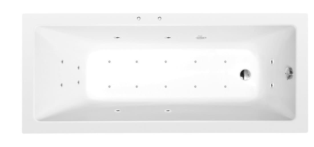 NOEMI wanna z hydromasażem, 150x80x39cm, Active Hydro-Air, chrom