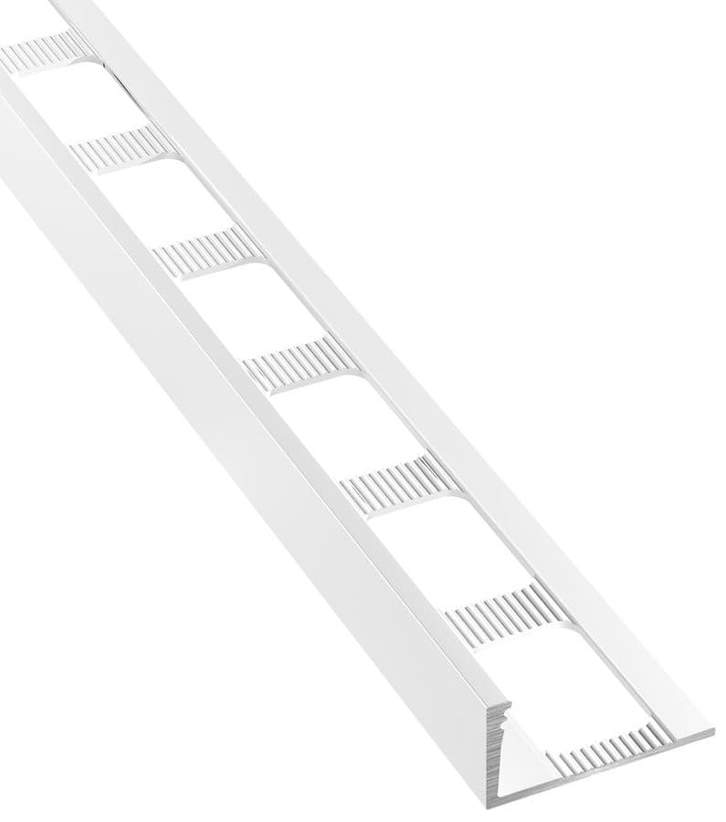 LIstwa wykończeniowa L, L250cm, 8mm, aluminium, komaxyt biały