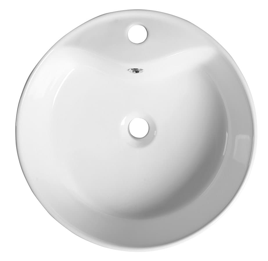 YAKARTA ceramiczna umywalka nablatowa Ø 46 cm, biała