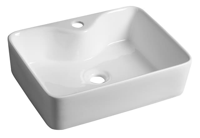 BALENA ceramiczna umywalka nablatowa prostokątna 48x37 cm, biała