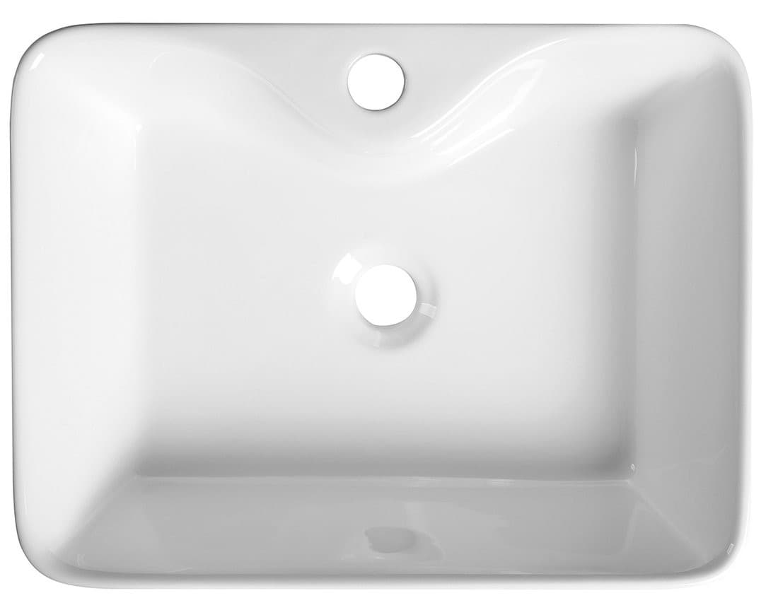 BALENA ceramiczna umywalka nablatowa prostokątna 48x37 cm, biała