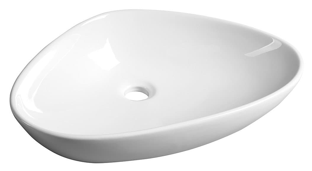 TERUEL umywalka nablatowa ceramiczna 59x39 cm, biała
