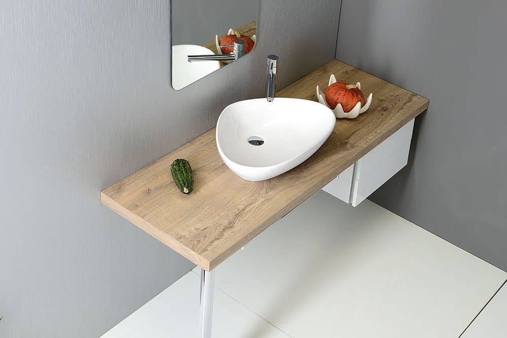 TERUEL umywalka nablatowa ceramiczna 59x39 cm, biała