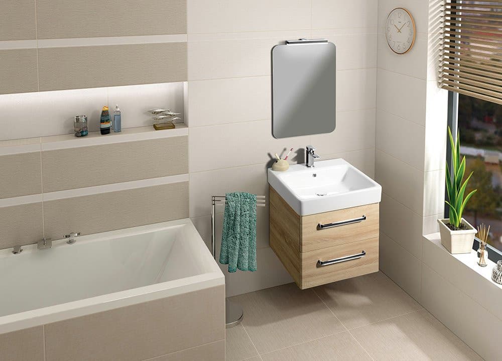 ISHAPE lustro prostokątne 60x80cm z zaokrąglonymi rogami, bez mocowań
