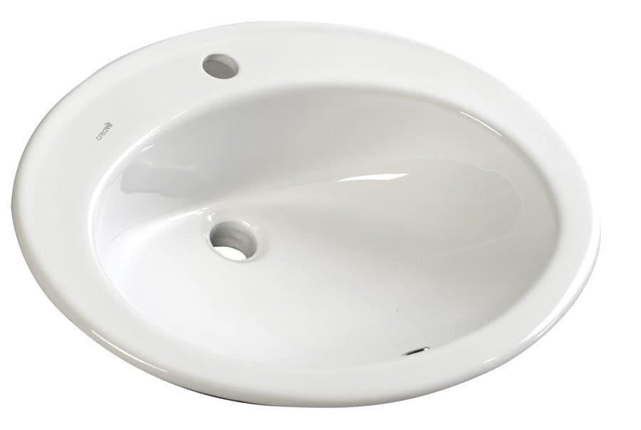 TROPICO umywalka ceramiczna wpuszczana w blat, owalna 58x46 cm, biała