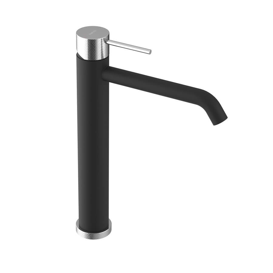ULTRASAN bateria umywalkowa bez odpływu, matowy czarny/chrom