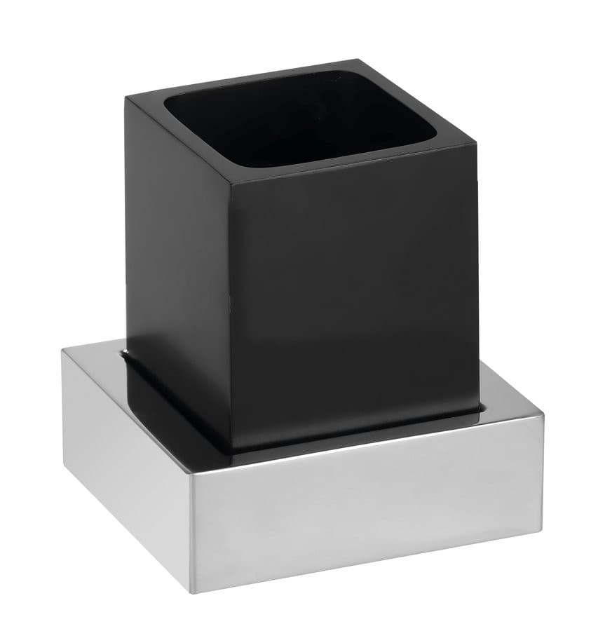 X-STEEL kubek na szczoteczki do zębów, kanciaste, czarny