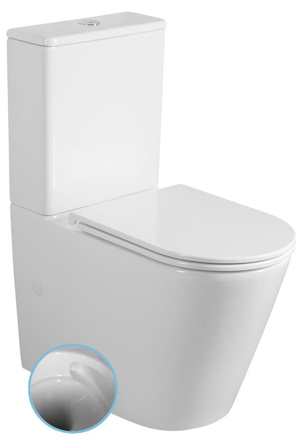 DARIO RIMLESS kompakt WC, odpływ poziomy/pionowy, ceramika biała