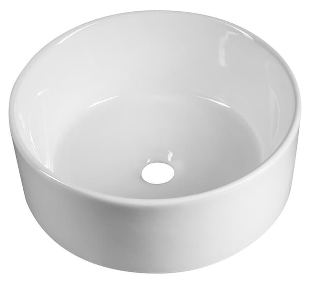 Umywalka nablatowa ceramiczna, okrągła, średnica 40 cm, biały