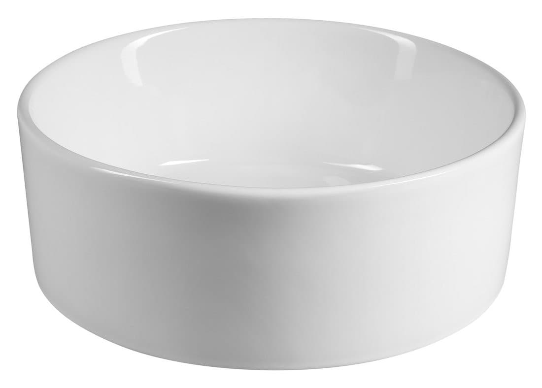 Umywalka nablatowa ceramiczna, okrągła, średnica 40 cm, biały