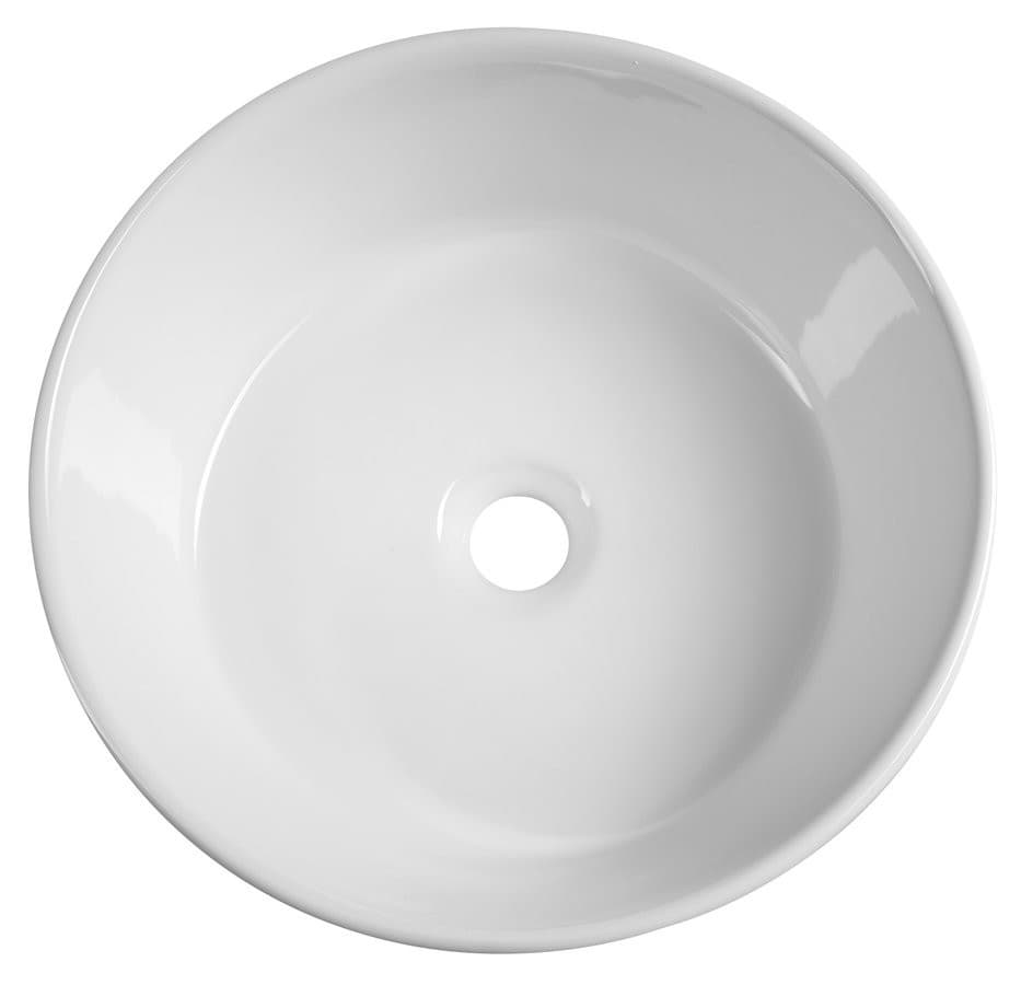 Umywalka nablatowa ceramiczna, okrągła, średnica 40 cm, biały