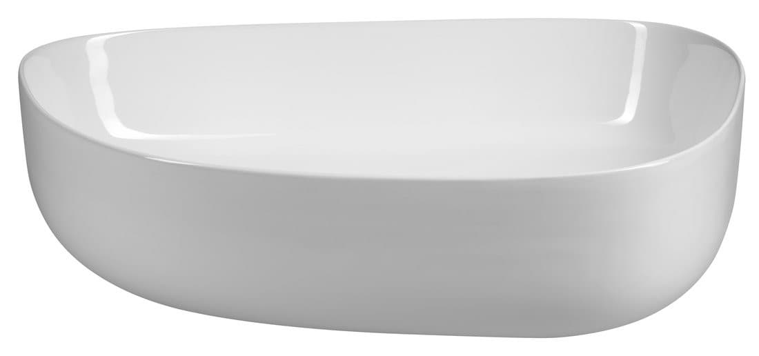 Umywalka ceramiczna nablatowa, owalna, 55x42 cm, biała