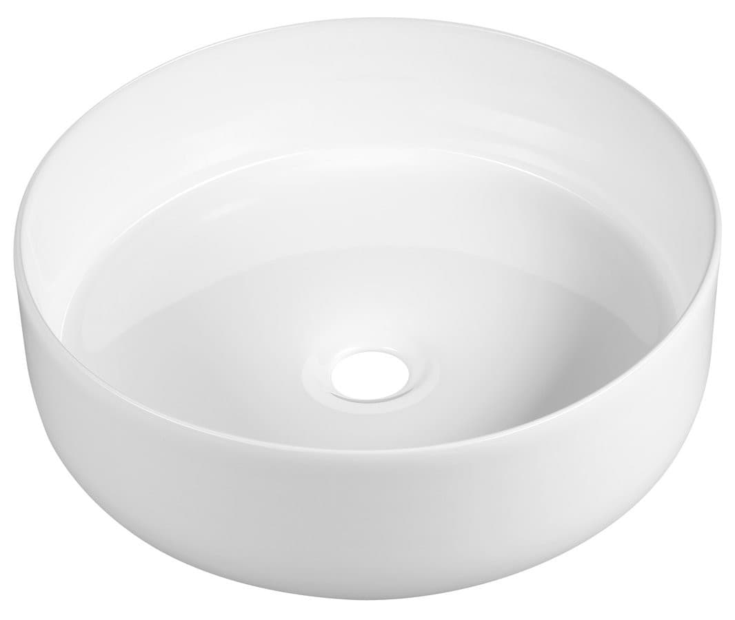 FIASTRA umywalka nablatowa ceramiczna, okrągła 40cm, biały