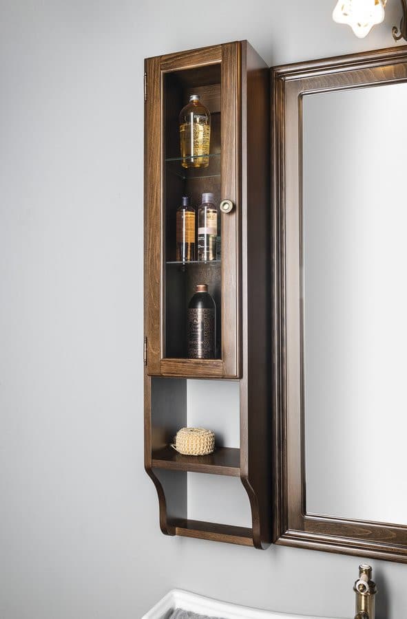 RETRO szafka do lustra 25x115cm, buk, lewostronna