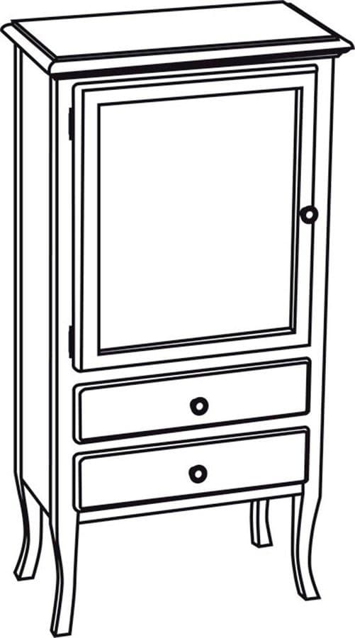 RETRO szafka 60x120x38 cm z drewna bukowego, lewa