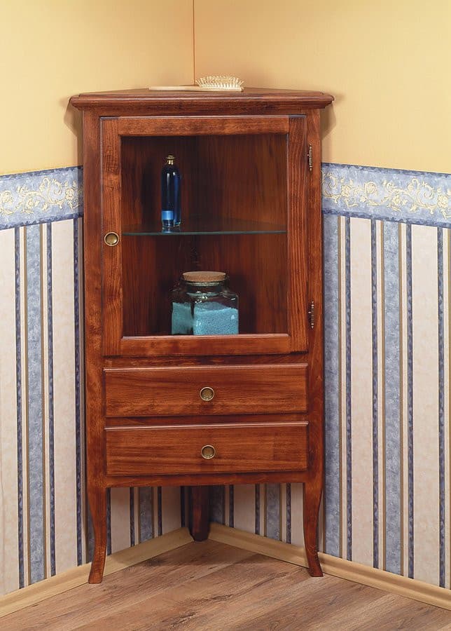 RETRO narożna szafka 60x120x47 cm, z drewna bukowego, prawa