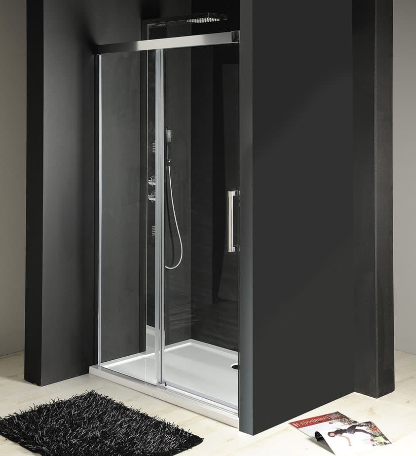 FONDURA drzwi prysznicowe przesuwne 1100mm, szkło czyste Coated Glass