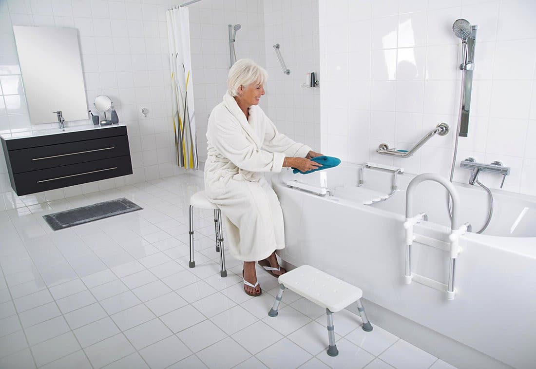 HANDICAP taboret łazienkowy, średnica 45cm, biały