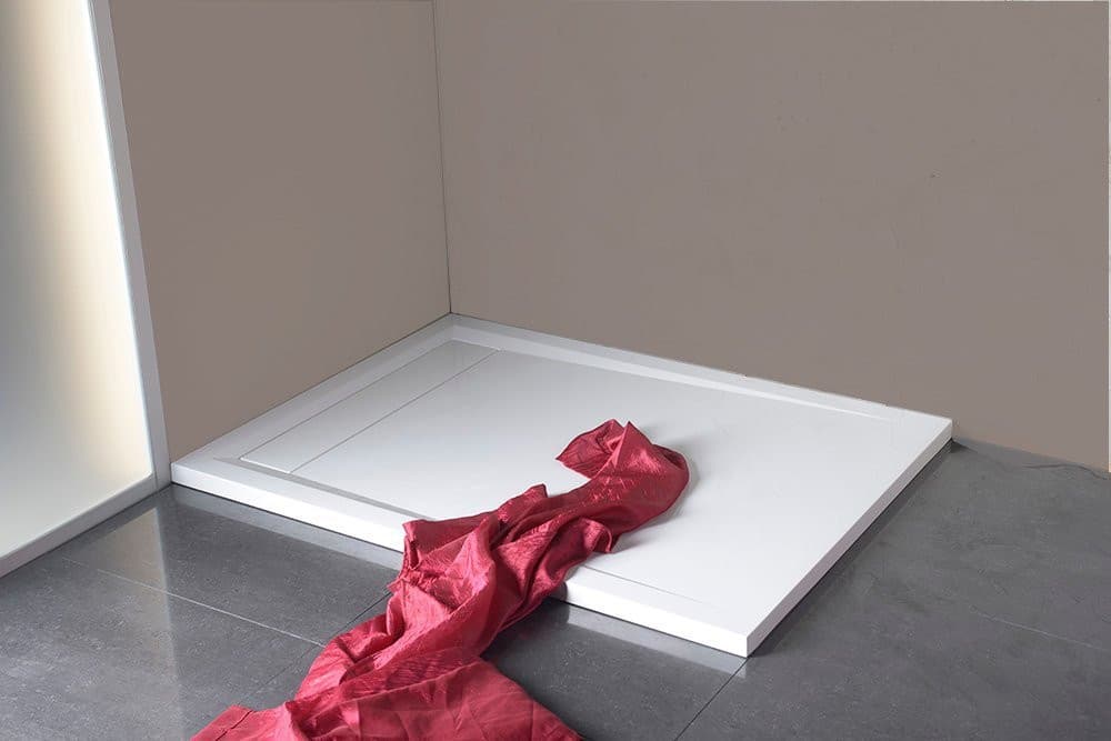 VARESA brodzik kompozytowy z maskownicą syfonu, 120x80cm, biały