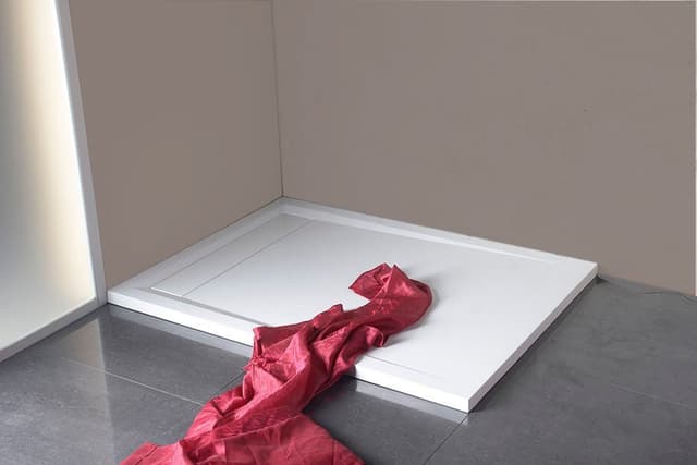 VARESA brodzik kompozytowy z maskownicą syfonu, 120x80cm, biały